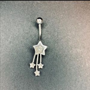 Sterling star belly button ring